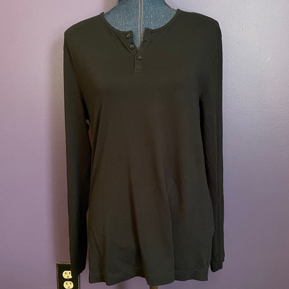 21men Other - 21 Men Black 3button Long Sleeve Shirt Size L
